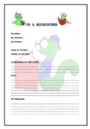 English worksheet: bookworm