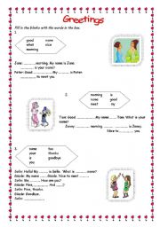 English Worksheet: introducing oneself