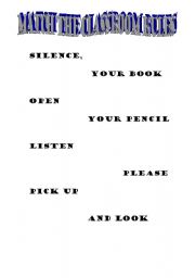 English Worksheet: CLASSROOM RULES