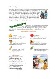 English Worksheet: Thanksgiving Day / Trick-or-treating