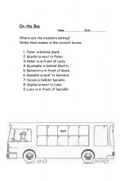 English Worksheet: On the bus