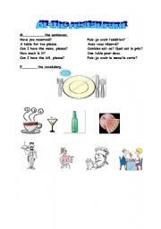 English worksheet: At the restaurant