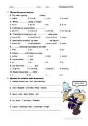 English Worksheet: General Grammar Test