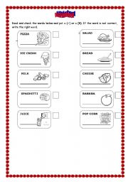 English Worksheet: food