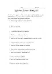 English worksheet: Roman Roads and Aqueducts