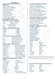 English Worksheet: mixed grammar tests