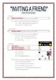 English Worksheet: How to invite someone