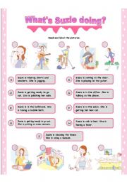 English Worksheet: Whats Suzie doing?