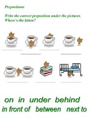 English Worksheet: prepositions of the place