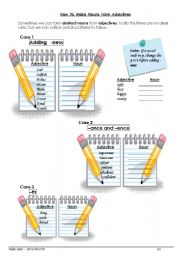 English Worksheet: How to form nouns from adjectives