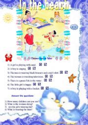 English Worksheet: In the beach