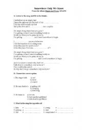 English Worksheet: song KEANE 