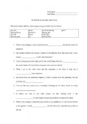 English Worksheet:  Idiomatic Expression