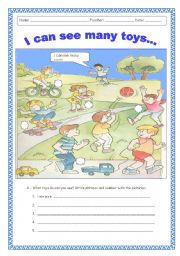 English Worksheet: I can see many toys