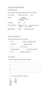 English Worksheet: Present Simple and Continuous, Past Simple and Past Continuous and Will or Going To