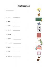 English worksheet: In the Classroom