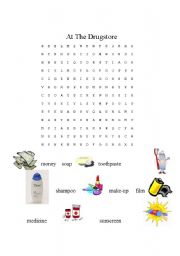 English Worksheet: At The Drugstore