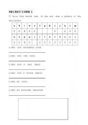 English worksheet: Secret Code 1 & 2