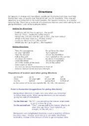 English Worksheet: Giving directions