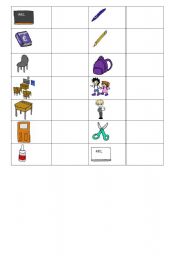 English worksheet: classroom domino