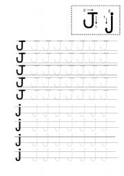 English Worksheet: Kindergarten Writing Foundation J-L