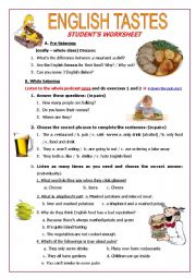 English Worksheet: English Tastes