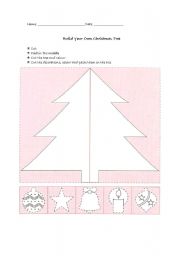 English Worksheet: Build a Christmas Tree