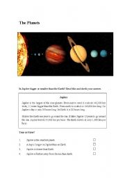 English Worksheet: Planets