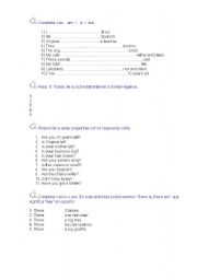 English worksheet: Pre-test elementary 