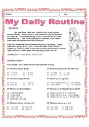 English Worksheet: My Daily Routine / Time