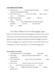 Past Simple,Past Continuous and Present Simple mix tenses