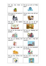 English Worksheet: Simple Past Cards