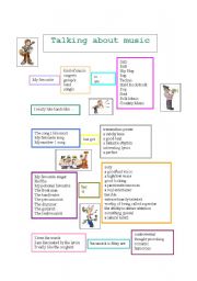 English Worksheet: Talking about Music - useful phrases for students to describe their favourite music or songs