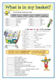 English Worksheet: What is in my basket?