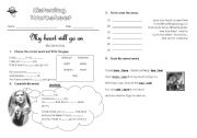 English Worksheet: My heart will go on!