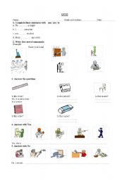 English Worksheet: quiz of verb to be