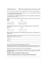 English Worksheet: Editing