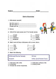 English Worksheet: First Classes