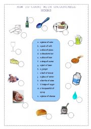 English Worksheet: HOW TO COUNT WITH UNCOUNTABLE NOUNS