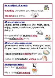 English Worksheet: gerund