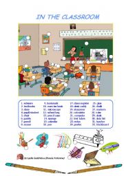 English Worksheet: IN THE CLASSROOM