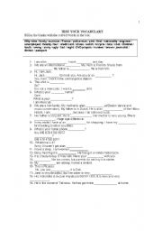 English Worksheet: very simple vocabulary