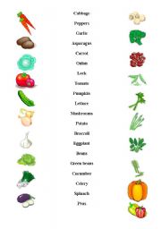 English Worksheet: VEGETABLES