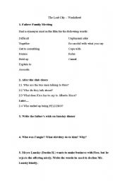 English worksheet: The Lost City: Worksheet for advanced students