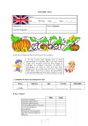 English Worksheet: Test (1/2)