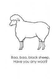 English Worksheet: Baa Baa Black Sheep