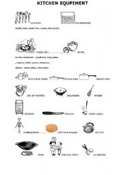 English Worksheet: kitchen equipment