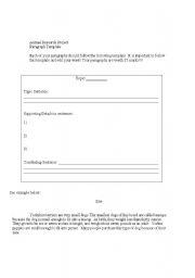 English Worksheet: Teaching Paragraph Writing