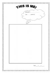 English worksheet: Self-portrait