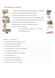 English Worksheet: present simple reading